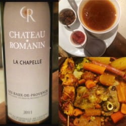 Couscous royale and 2011 Chateau Romanin Les Baux de Provence