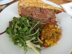 Sausage and gammon pie and Wiper & True Family Tree IPA