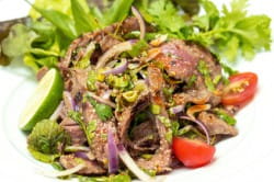 Thai beef salad and off-dry Riesling
