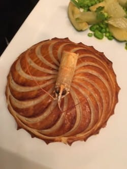 Pike and crayfish pithivier with white burgundy