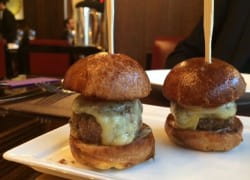 Wagyu beef sliders and Lanson Extra Age champagne 
