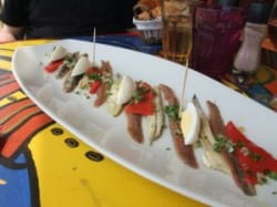 Anchovies and Grenache Gris