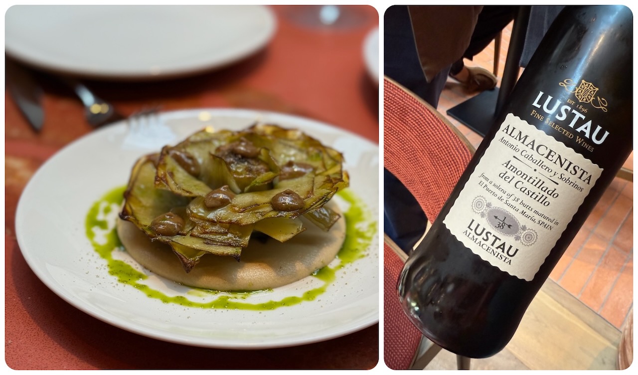 Grilled artichoke and dry amontillado sherry