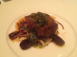 Peter Gordon's beef pesto and Pencarrow pinot noir