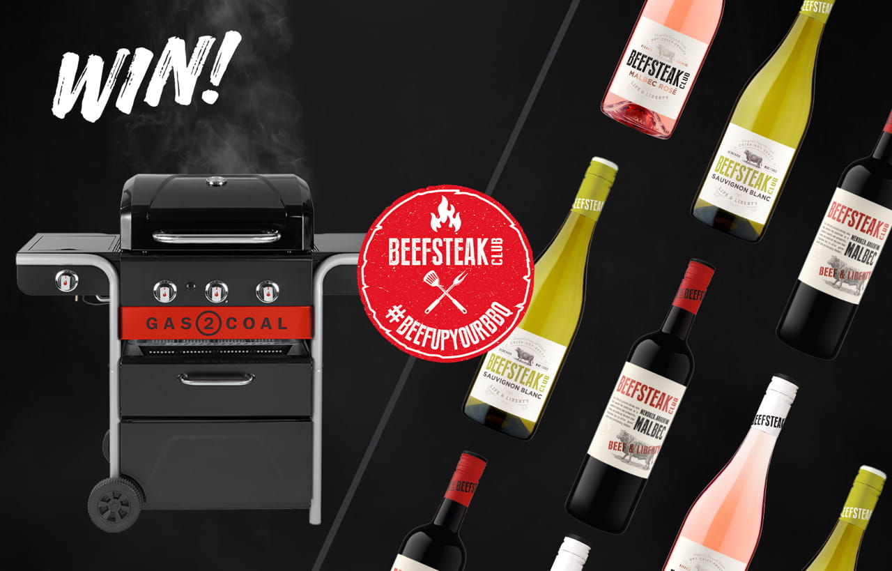 Win a Char-Broil Gas2Coal BBQ and 3 cases of Beefsteak Club Wines