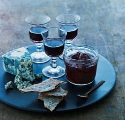 Blue cheese and preserved plums