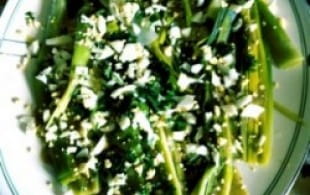Leeks vinaigrette and Vermentino