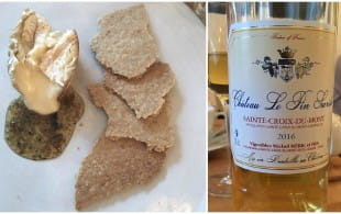 Alcester Gold cheese and truffle honey and Sainte-Croix-du-Mont