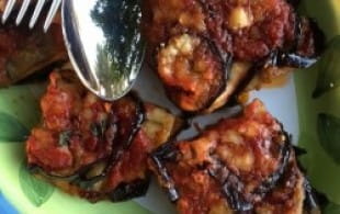 Aubergine parmigiana with Nero d’Avola