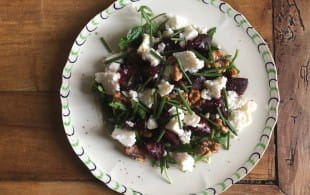  Beetroot, goats cheese and walnut salad