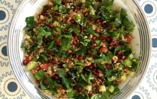 Bulgur, herb, walnut and pomegranate salad