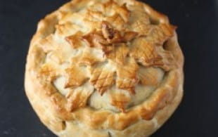 Celeriac, leek, chestnut and cranberry pies