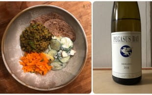 Curried lentils with Waipara riesling