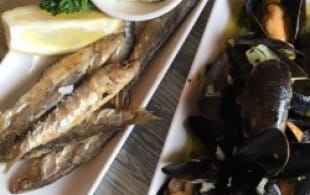 Fried sprats and grower champagne