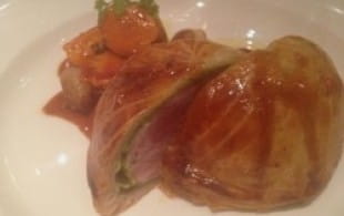 Pithivier of pigeon with Hermitage jus and 2011 Château Plaisance, Fronton