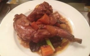 Braised rabbit and Château Fond Cyprès Syrah de la Pinède