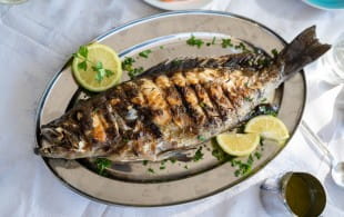 Wood-roasted fish and assyrtiko