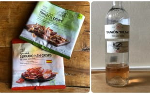 Rioja rose and serrano ham crisps