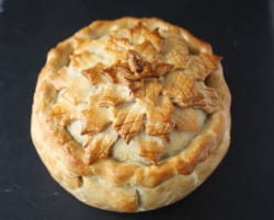 Celeriac, leek, chestnut and cranberry pies