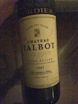 Roast venison with Chateau Talbot 1982