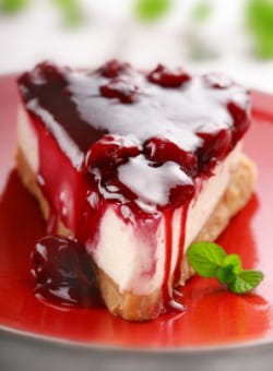 Cherry beer and cheesecake