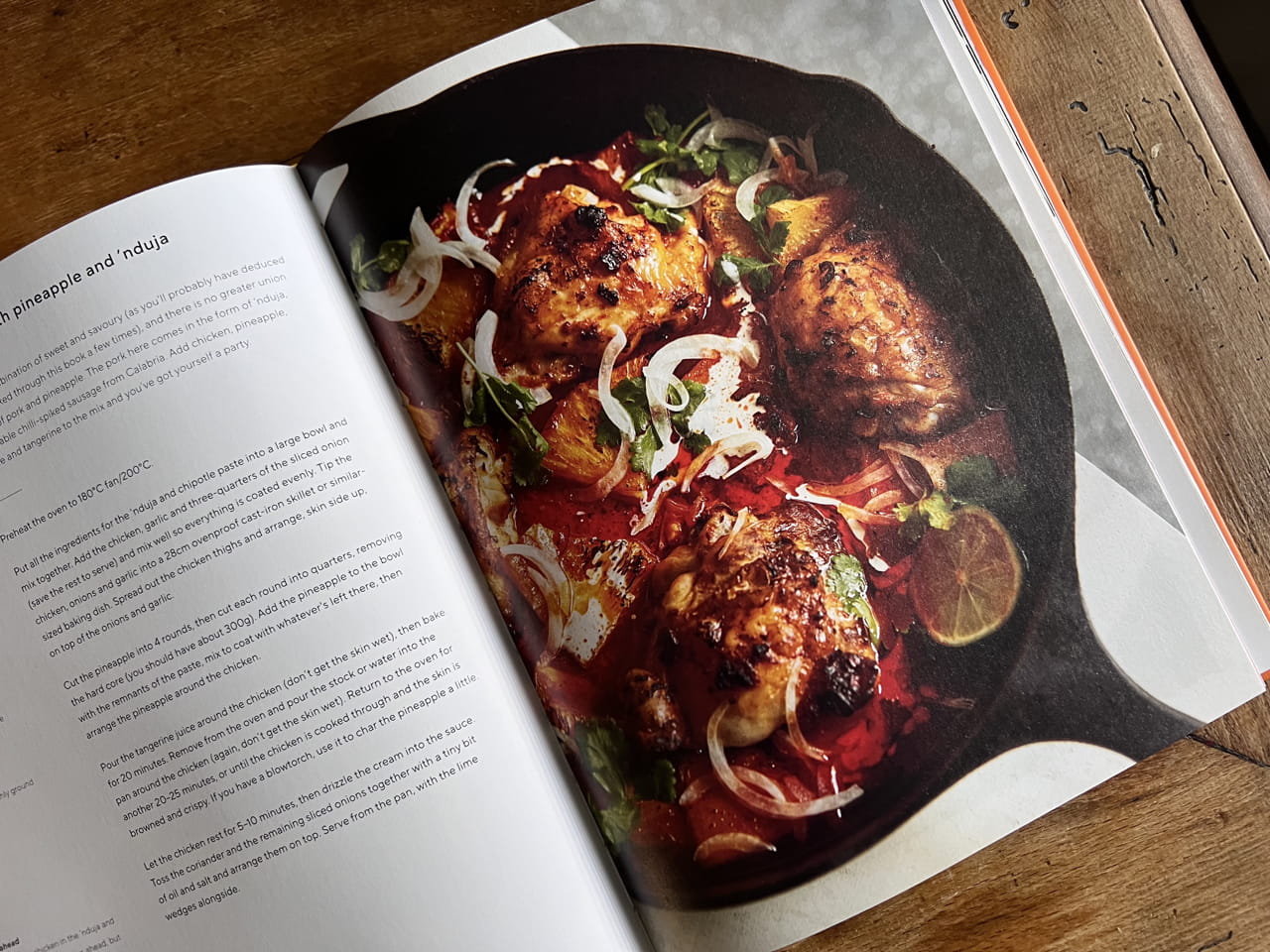Chicken with pineapple and nduja