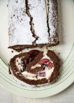 Chocolate and cherry roulade