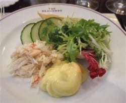Fresh crab salad and 17 year old Muscadet (and yes, you did read that right!)