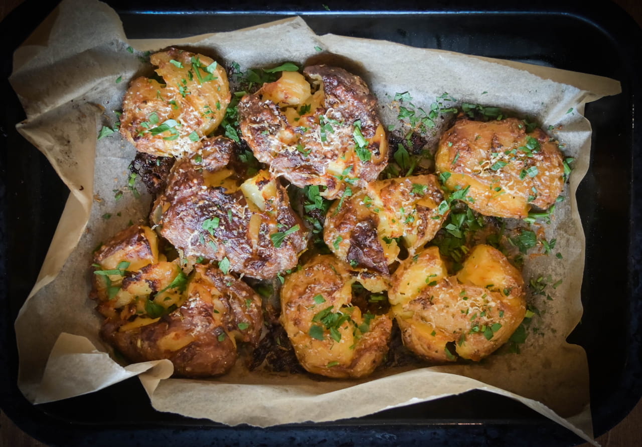 Smashed potatoes and low alcohol IPA