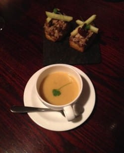 Spiced parsnip soup with Harviestoun Bitter and Twisted