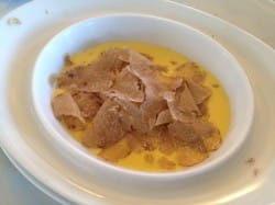 Fonduta with white truffles and Barbera d’Alba