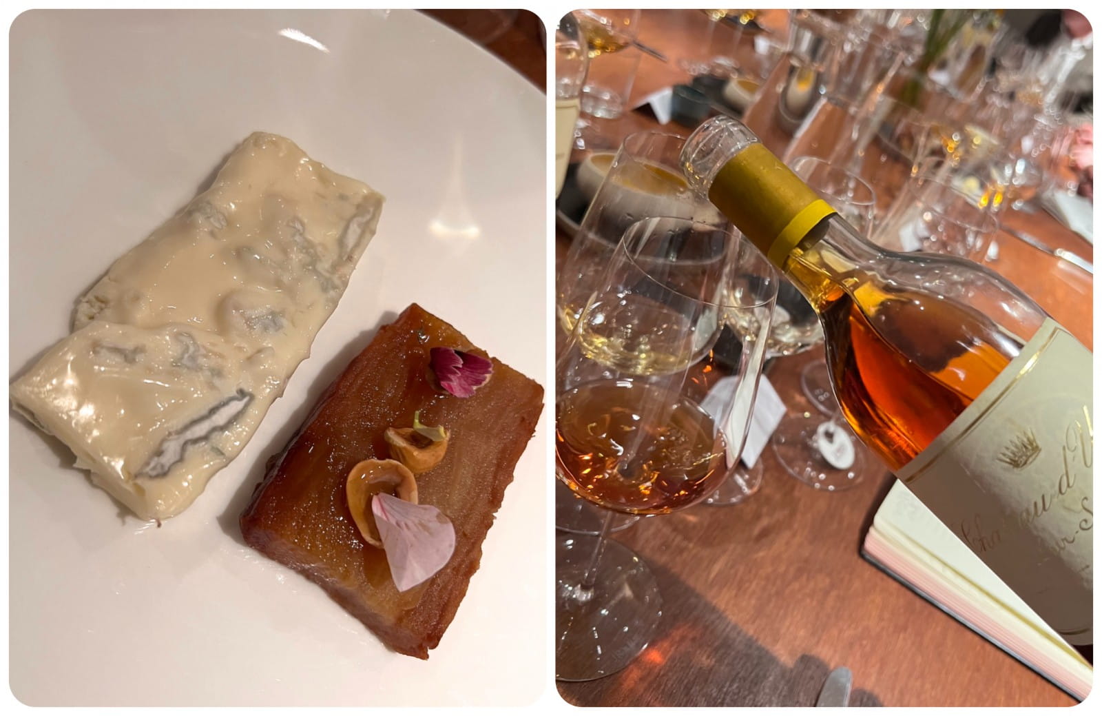 Chateau d’Yquem with Gorgonzola and a pressed apple terrine