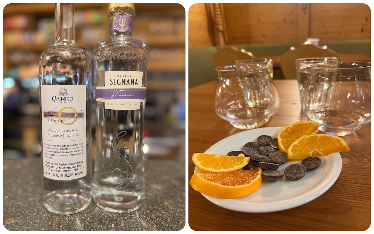 Grappa, chocolate and orange