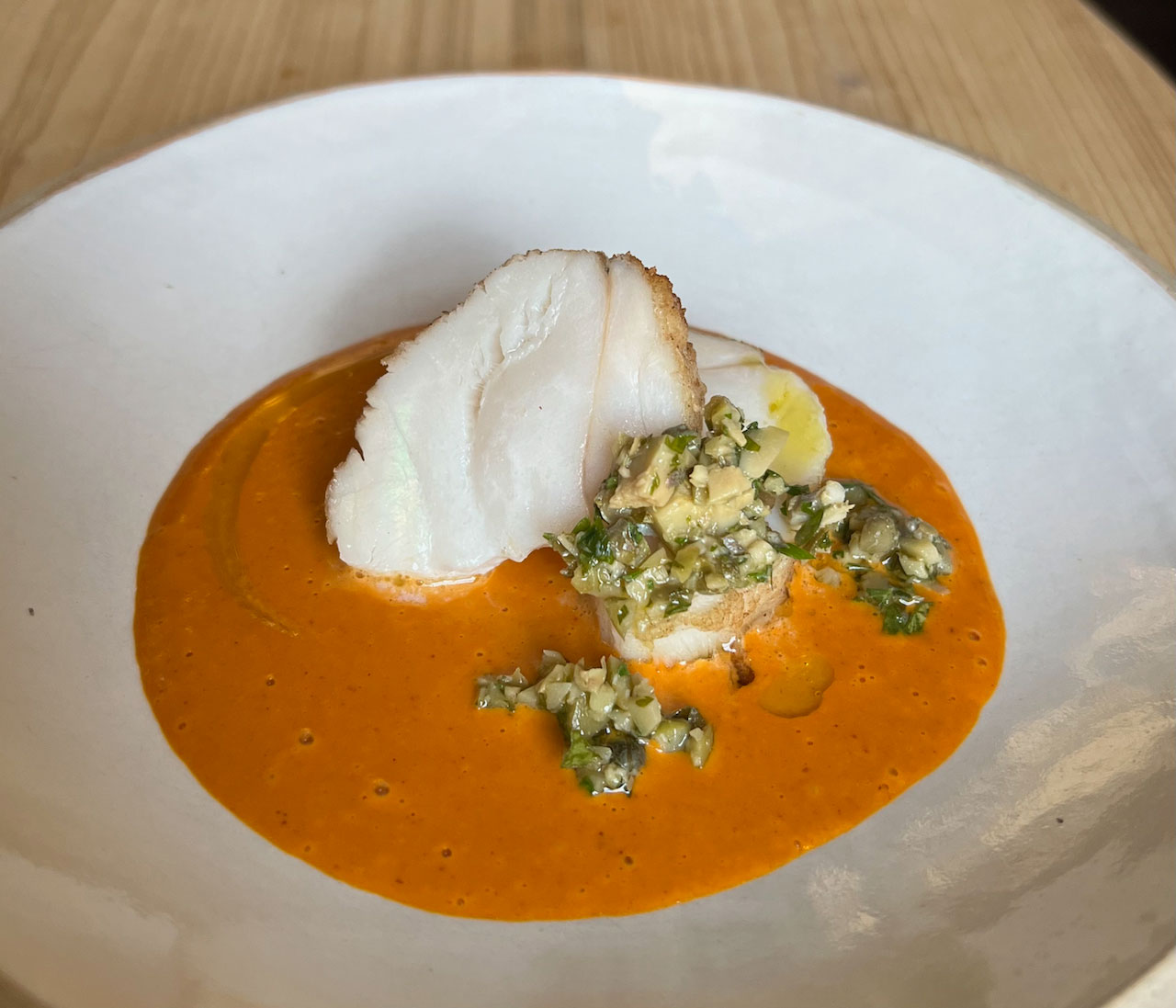 Monkfish with chorizo and godello