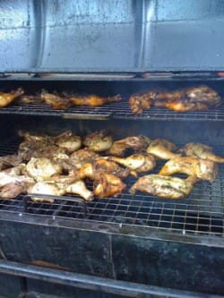 Jerk chicken and rum punch