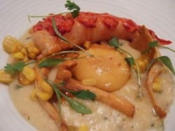 Lobster and sweetcorn with Allende Rioja Blanco