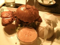 Lobster burger and Kumeu River Chardonnay  