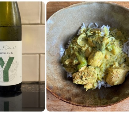 Thai lime and coconut chicken curry with Aussie riesling