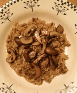 Chacra '55' Patagonian Pinot Noir and mushroom risotto