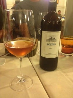 Grilled lamb chops and ‘orange’ wine