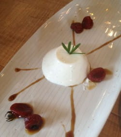 Pannacotta with spiced candied tomatoes and tomato liqueur