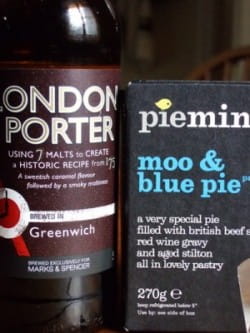 Steak and Stilton pie with London Porter