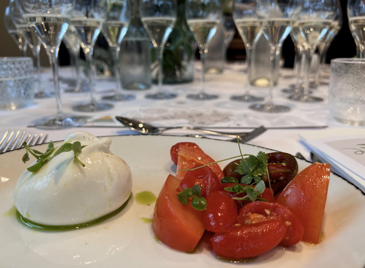 Prosecco and burrata