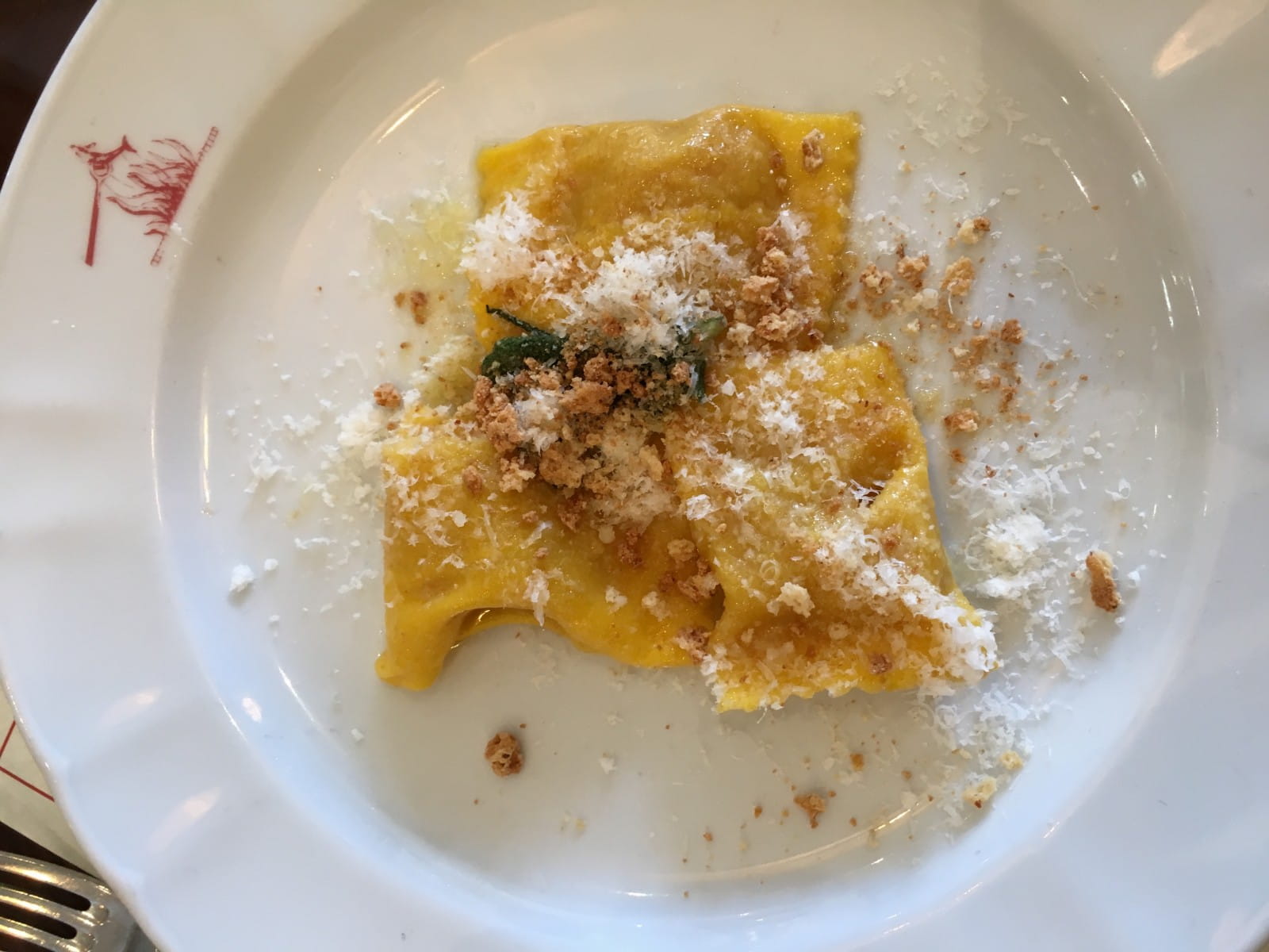  Pumpkin ravioli and sparkling albarino