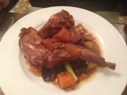 Braised rabbit and Château Fond Cyprès Syrah de la Pinède