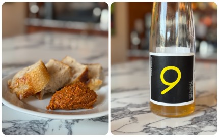 Orange wine and pesto trapanese