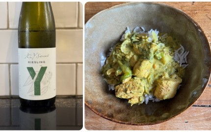 Thai lime and coconut chicken curry with Aussie riesling