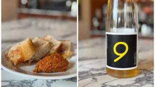 Orange wine and pesto trapanese