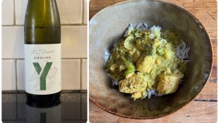 Thai lime and coconut chicken curry with Aussie riesling