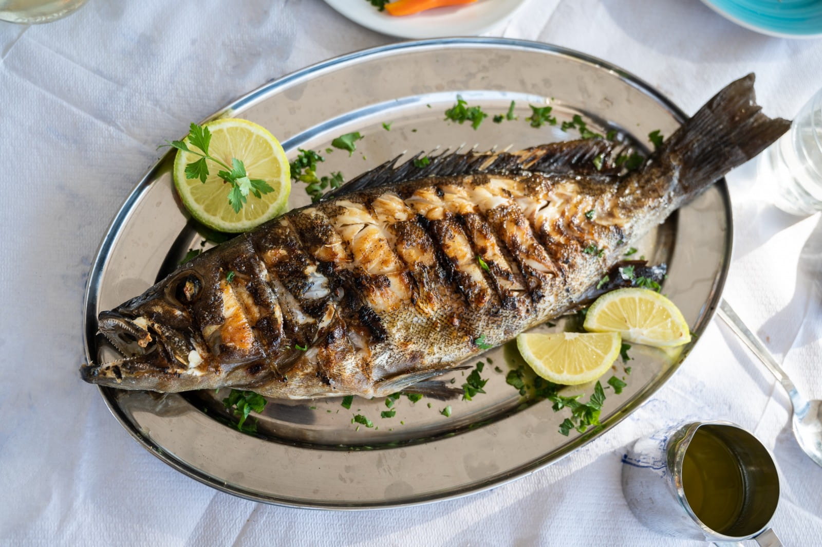 Wood-roasted fish and assyrtiko